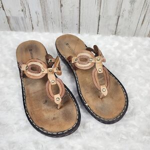 Naturalizer Theyer Leather Sandals Brown Size 8